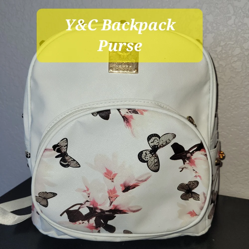 Mini-Backback Purse by Y&C flower butterflies